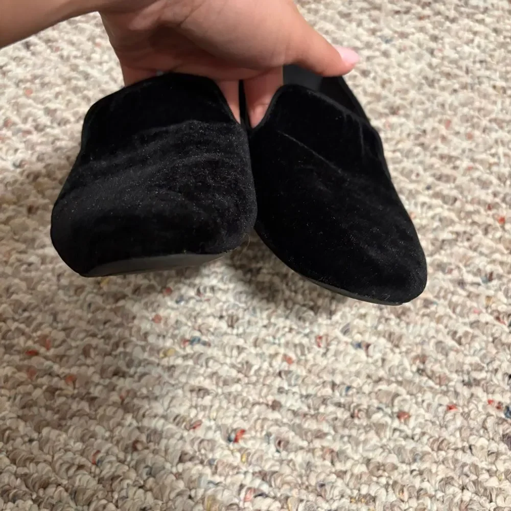 Birdies The Starling Black Velvet Loafers- Size 8